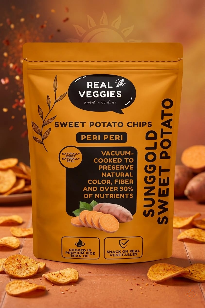 Sweet Potato Chips – Peri Peri (Vacuum Cooked, Real Vegetable Snack)