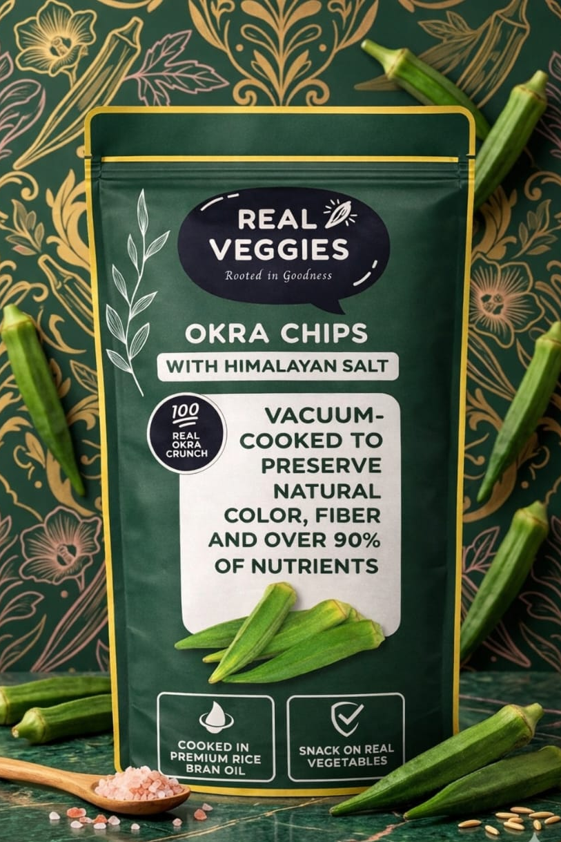 Okra Chips – Himalayan Salt (100% Real Okra, Vacuum Cooked)